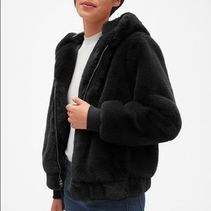 GAP Faux Fur Jacket with hoodie
